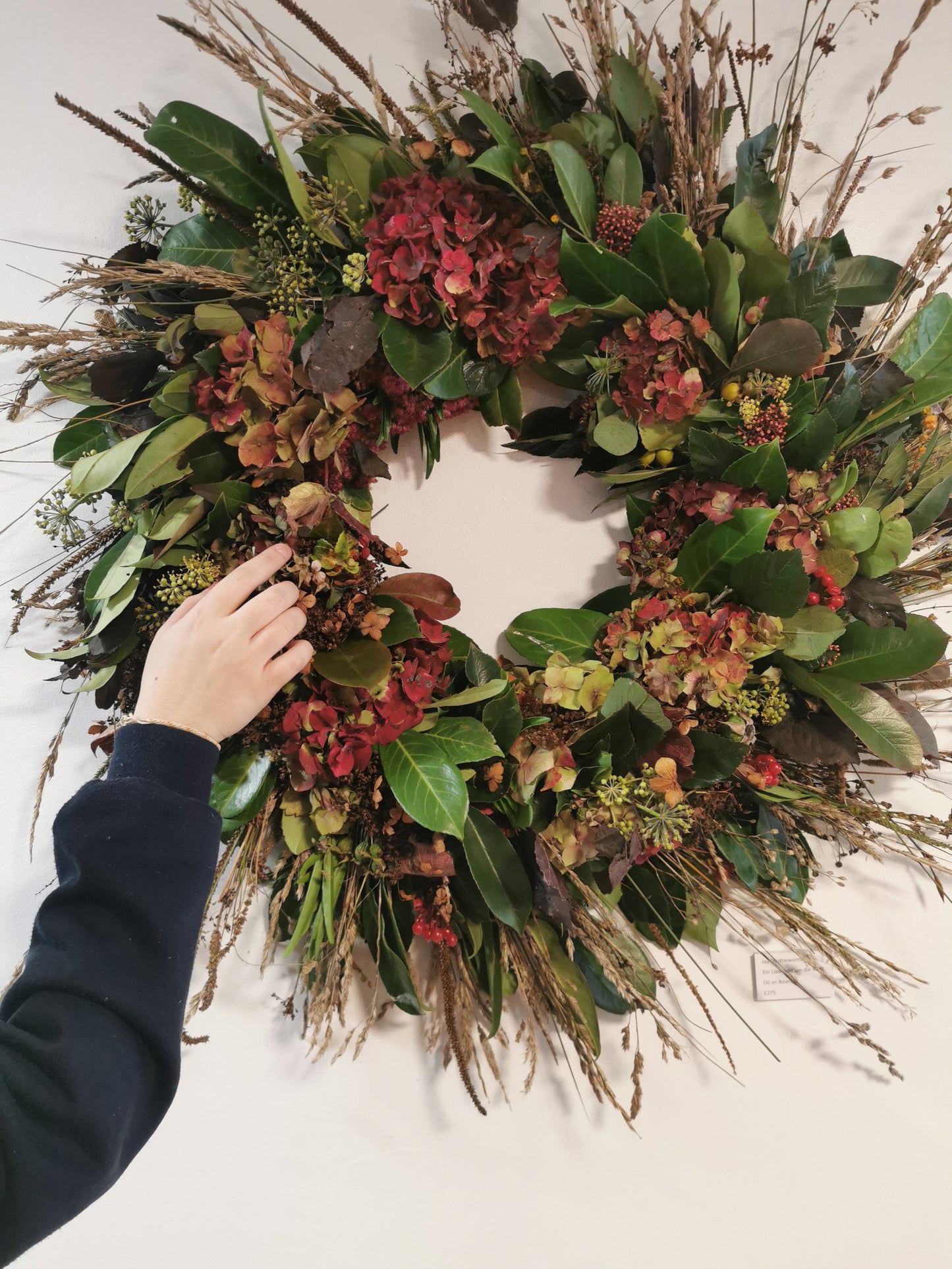 Pink hydrangeas wreath, medium