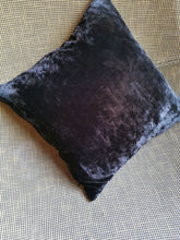 Load image into Gallery viewer, Hand-painted velvet cushions, LEAF mustard and dark brown.
