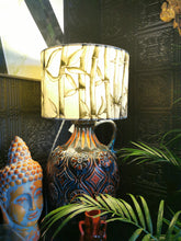 Load image into Gallery viewer, 30cm handpainted velvet lampshade, BAMBOO in black and white
