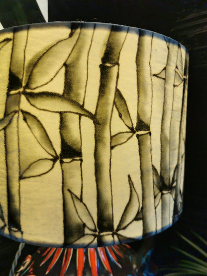 30cm handpainted velvet lampshade, BAMBOO in black and white