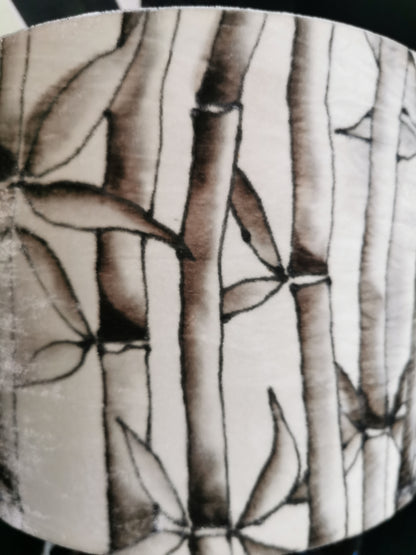 30cm handpainted velvet lampshade, BAMBOO in black and white