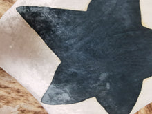 Load image into Gallery viewer, Hand-painted velvet cushions, STAR charcoal grey star.
