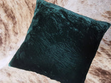 Load image into Gallery viewer, Hand-painted velvet cushions, BAMBOO greens.
