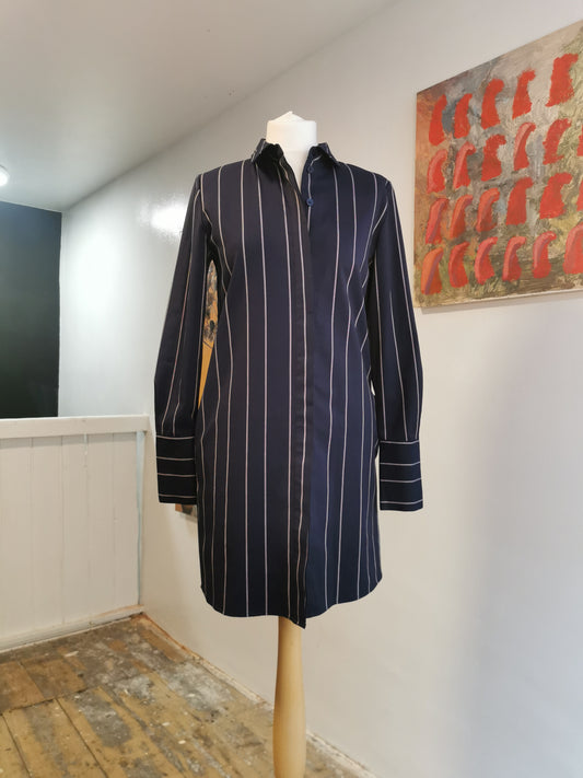 kitri navy strip.long shirt, size 6