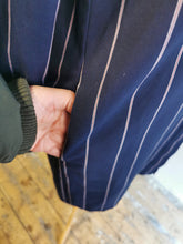 Load image into Gallery viewer, kitri navy strip.long shirt, size 6

