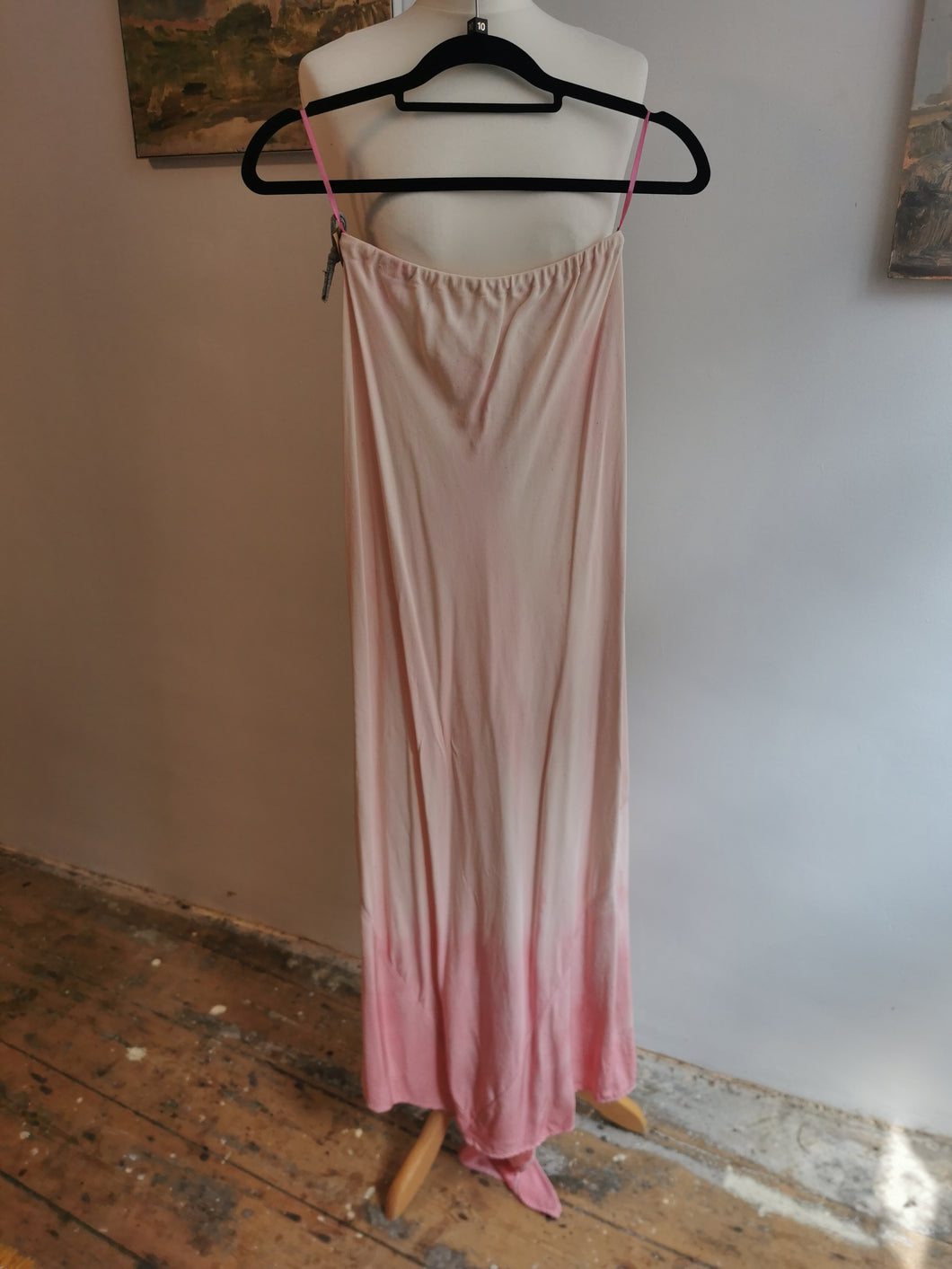 Pink ombre silk long skirt, size 10