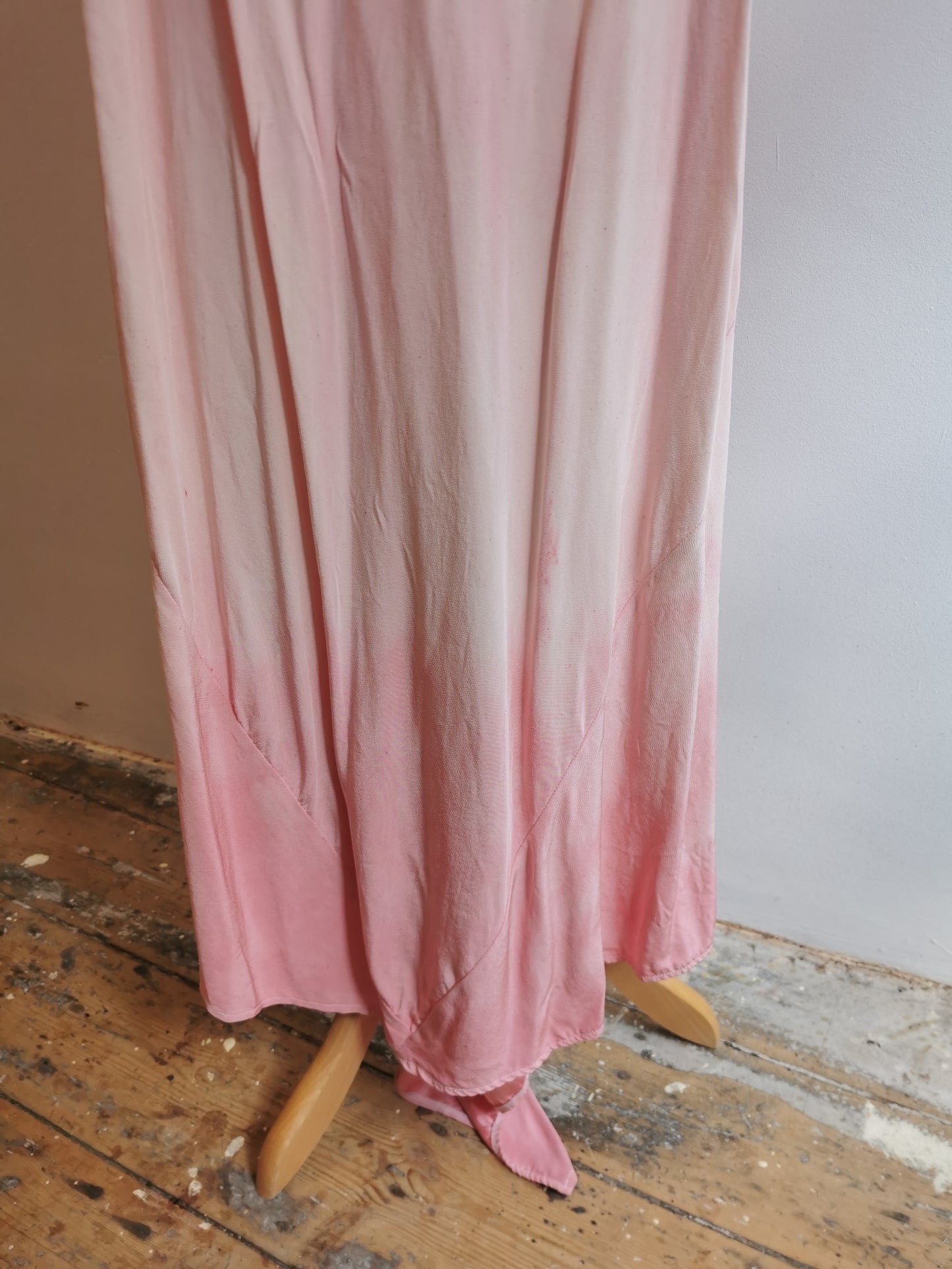 Pink ombre silk long skirt, size 10