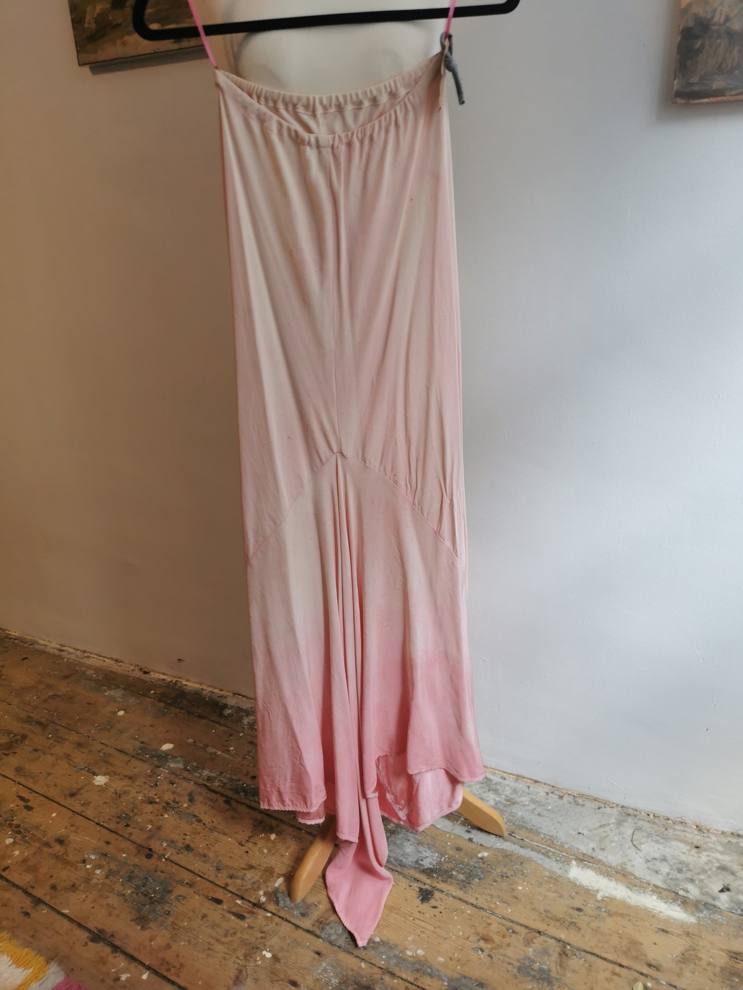 Pink ombre silk long skirt, size 10