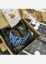 Load image into Gallery viewer, Recycled inner tube statement necklace, gift box.
